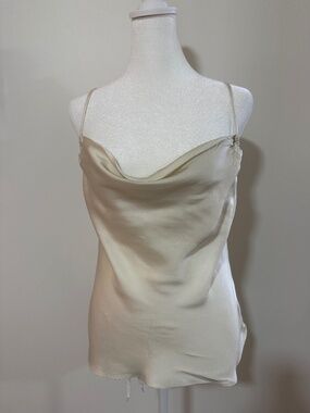 Aritzia- Wilfred Satin Cream colour cowl neck top!